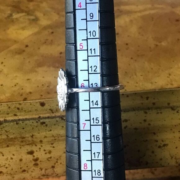 Natural Diamond Accent Sterling Silver Flower Ring Size 6 - Picture 5 of 9